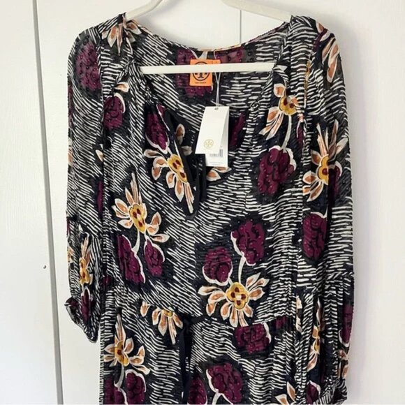 NWT Tory Burch Silk Lace Maxi Dress 4 - Picture 1 of 7